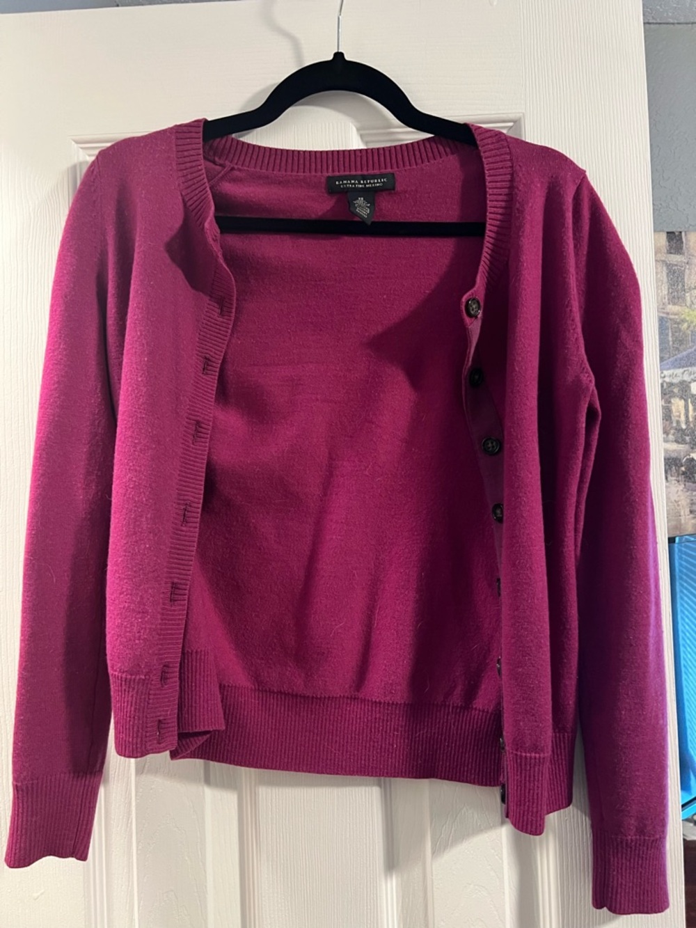 Banana Republic Women's Fuchsia Button Cardigan